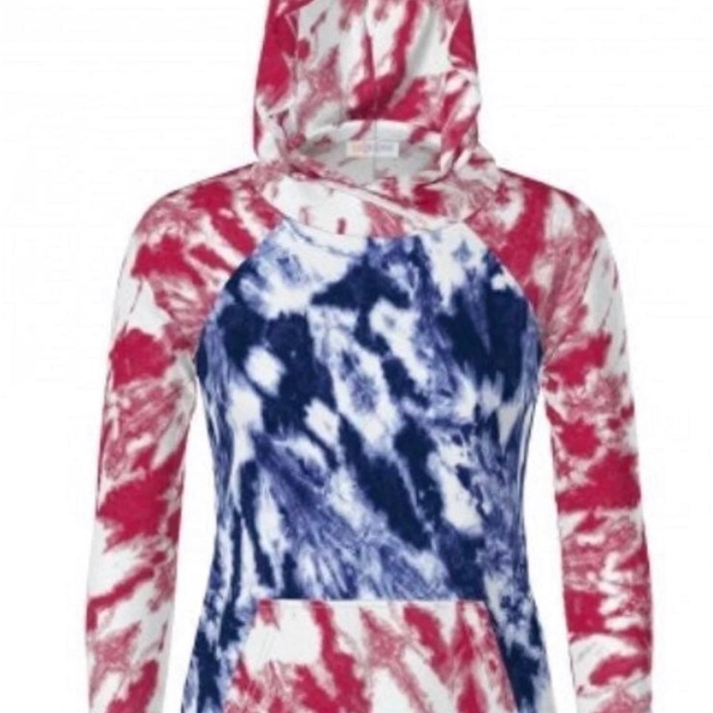 Lularoe 3XL Amber Hoodie TIE DYE Patriotic
